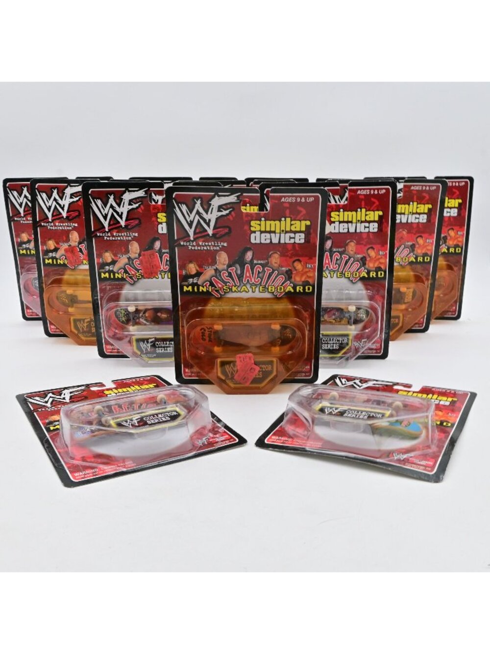 WWF Collector Series Mini Skateboards Fast Action Complete Set Of 12